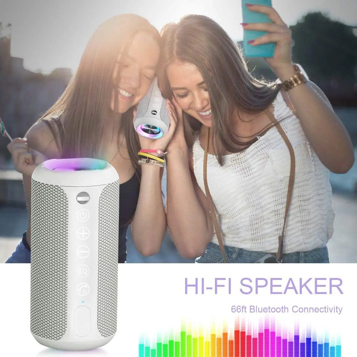 Ortizan X10 Bluetooth Speaker Enhanced Bass Portable Speaker with TF Card Slot 30H Playtime IPX7 Waterproof Speaker for Camping
