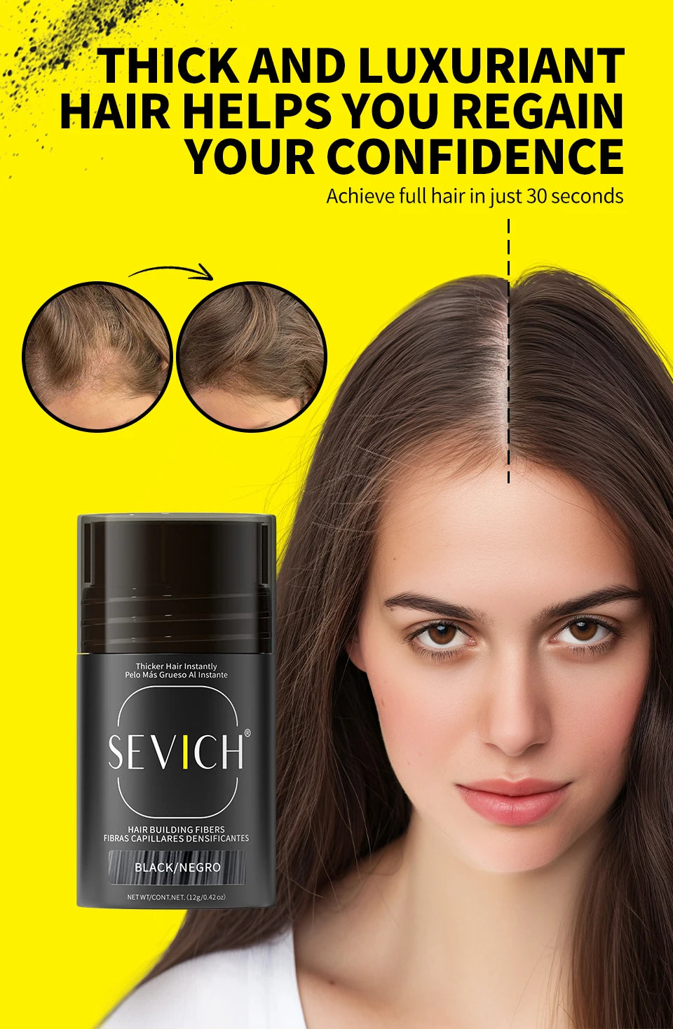 Hair Fibers Regrowth Powders Black Volumizing Hair Fibers Hair Building Fiber Natural Keratin Hair Styling Thickening Powder