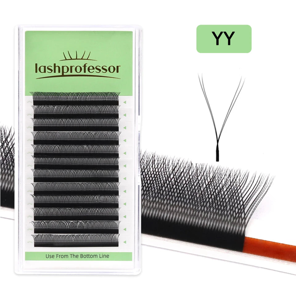 NEW Brown 4D W-Shaped Eyelashes Extension Premium Premade Volume Fan Eyelash Bloom Automatic Flowering Clover Makeup Fake Lashes