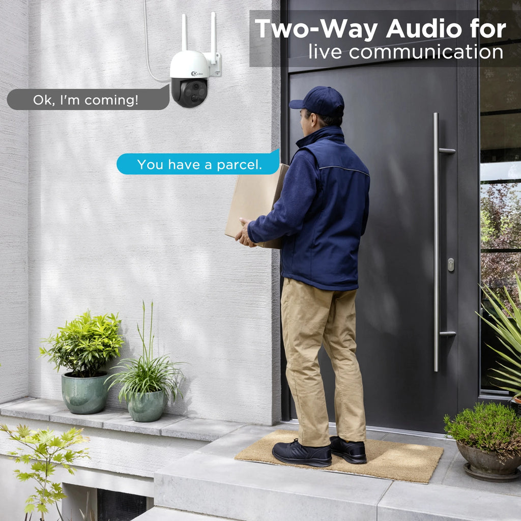 4MP Wireless Security Camera Outdoor WiFi Solar Battery Powered Camera Pan/Tilt Rotate Surveillance Camera Home Protection 2.4G