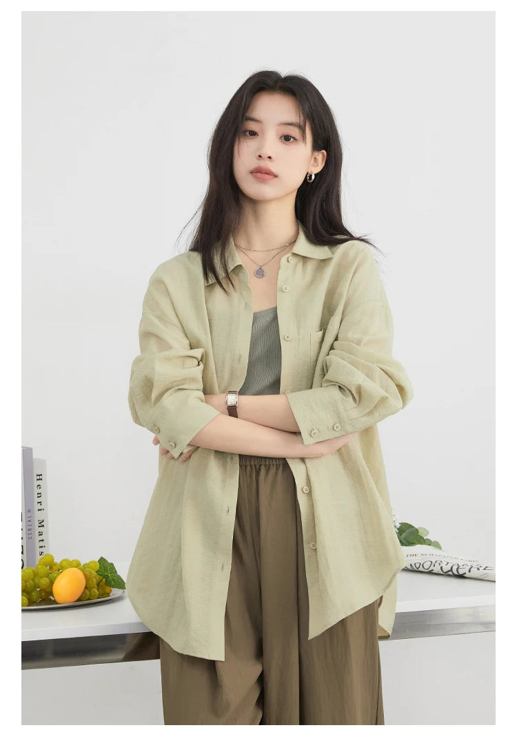 CHIC VEN Women Long Sleeve Shirts Solid Loose Casual New Style Design Back Hollow Out Shirt Female Blouse Spring Summer 2026