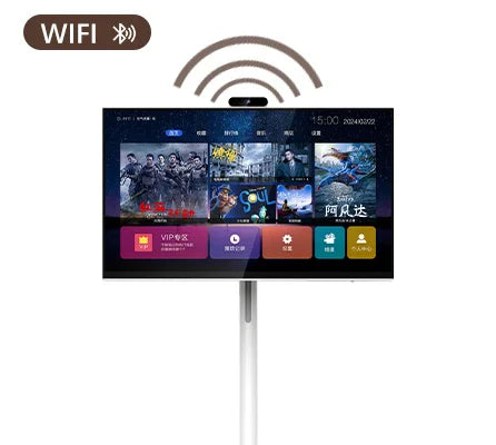 Interactive 21.5 Inch Mobile Tablet Smart Tv Monitor Lcd 1080p Portable Touch Screen Rotating Tv For Fitness Kitchens
