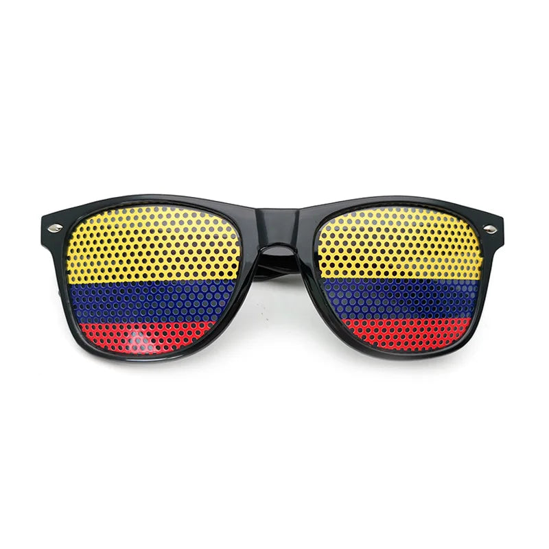 New Unisex Black Frame 42 Countries Flag Sun Glasses Decorative Spectacles Eyeglasses Frames for Party Women Men Sunglasses