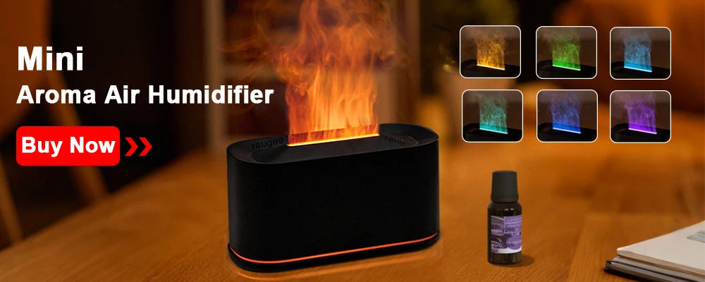 Aroma Air Humidifier Flame Fireplace Essential Oil Diffuser Desktop USB Cool Mist Maker Ultrasonic Aroma Diffuser with Remote
