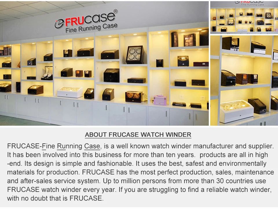 FRUCASE Double Watch Winder For Automatic Watches Watch Box USB Charging 2+0
