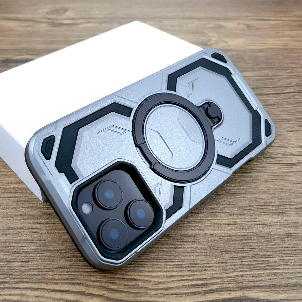 Shockproof Armor Magnetic Case For iPhone 17 16E 16 15 14 13 12 Pro Max iPhone16 16Pro 17Pro for Magsafe Wireless Charge Cover