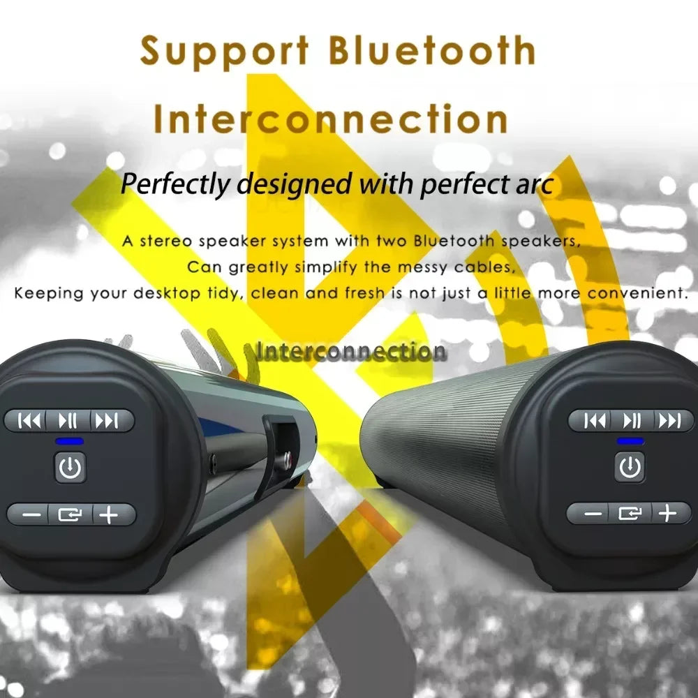 Portable Super Powerful Sound Bar Wireless Bluetooth Speaker Surround Stereo Home TV Sound Box Subwoofer FM Radio Caixa De Som