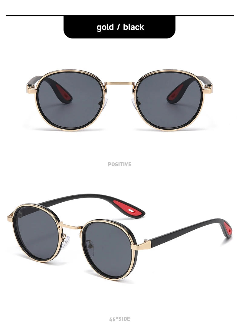 Round Retro Sunglasses Men UV400 Sunnies Women Brand Designer Sun Glasses Alloy Punk Outdoor Eyewear