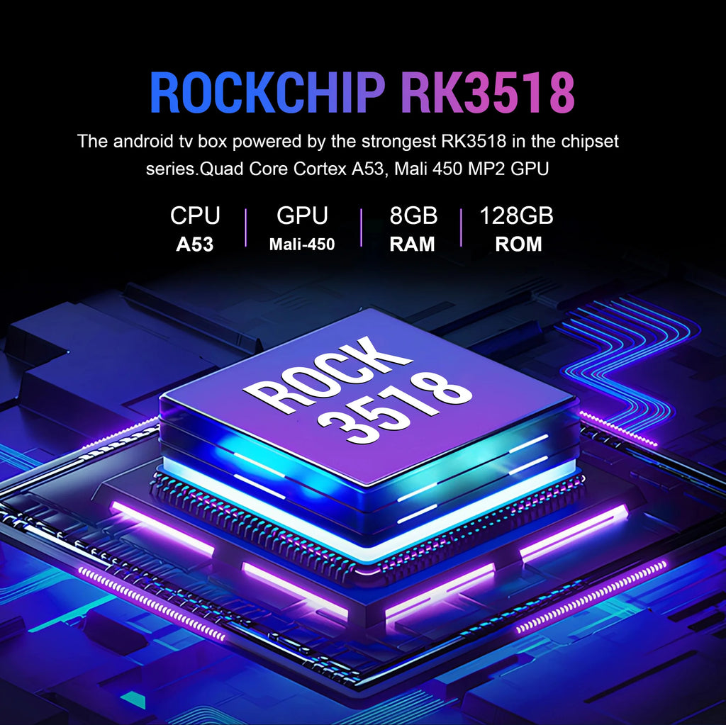 2026 New Smart TV Box T1+ RK3518 Android 16 WiFi 6 BT 5.4 Dual UI Interface 8K Ultra HD  8GB RAM 128GB ROM Smart Media Player