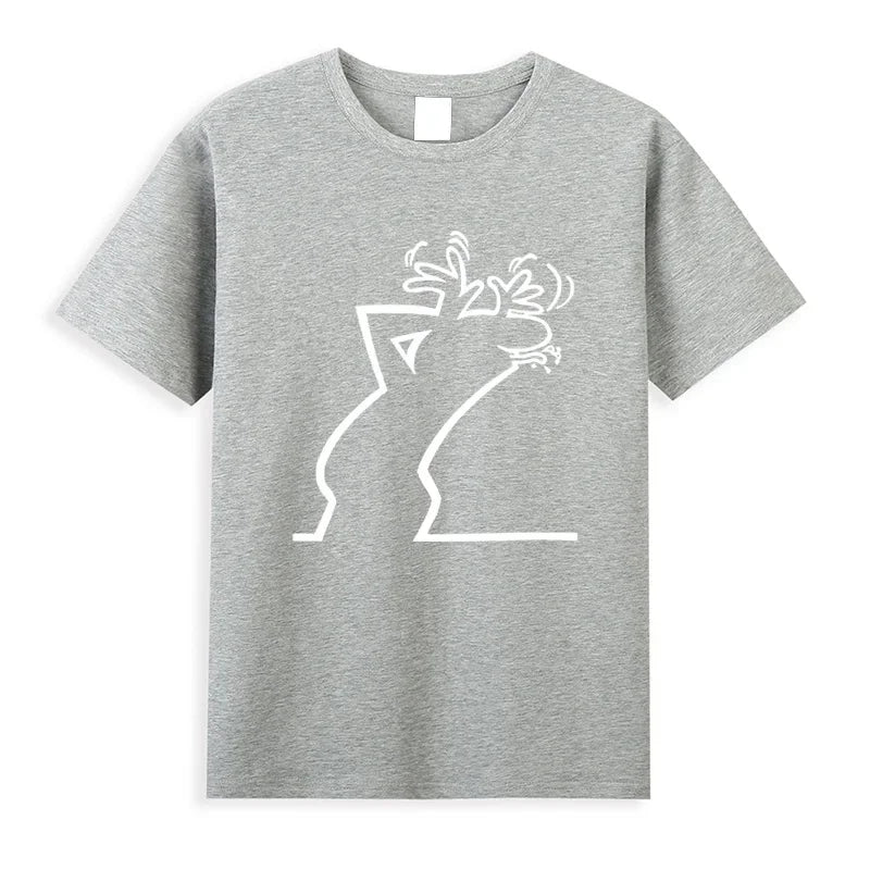 Casual Men's Short Sleeve Round Neck Fashion Cotton Graphic Printed T - Shirts Tops