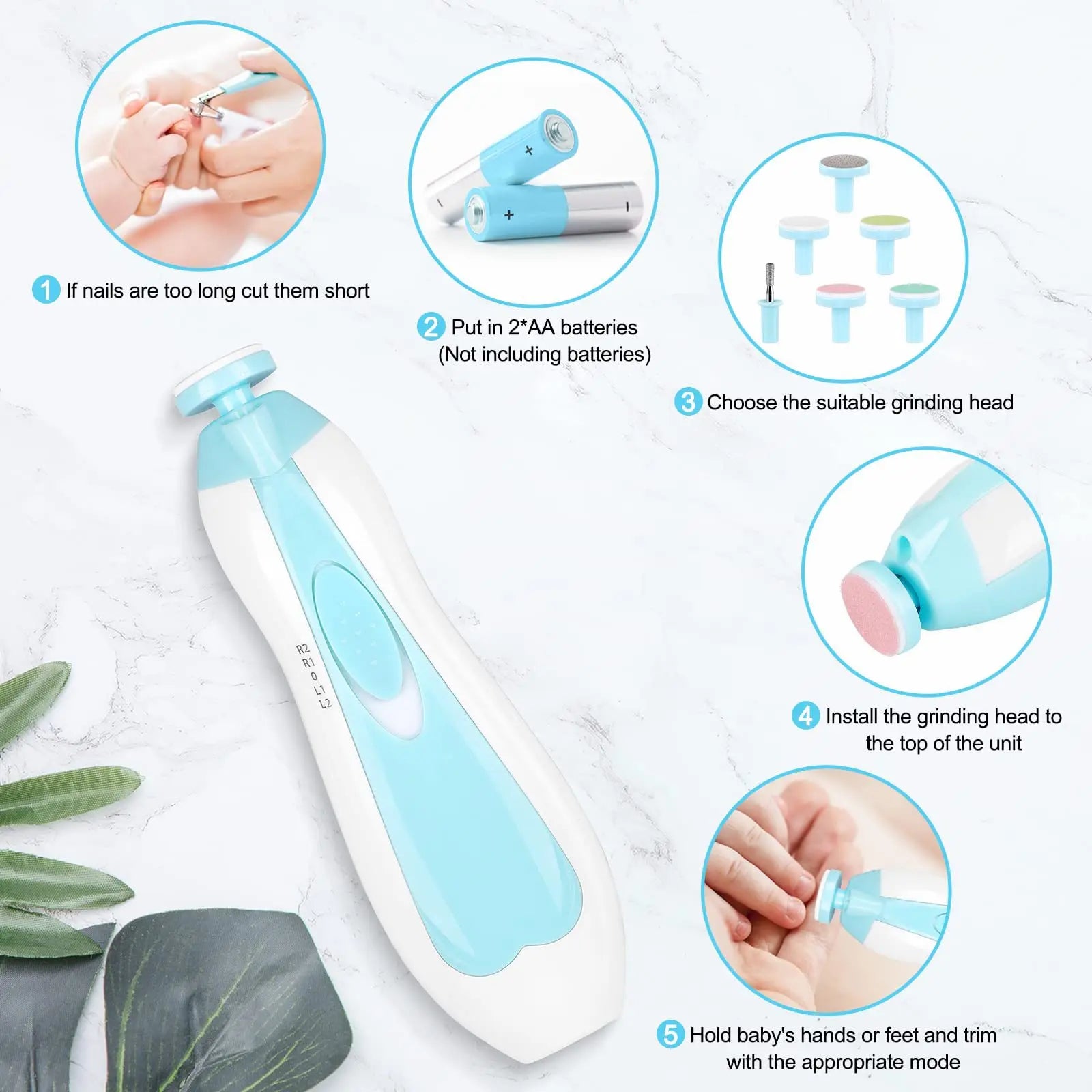 Baby Electric Nail Trimmer – Safe Multifunctional Fingernail Cutter & Infant Manicure Set