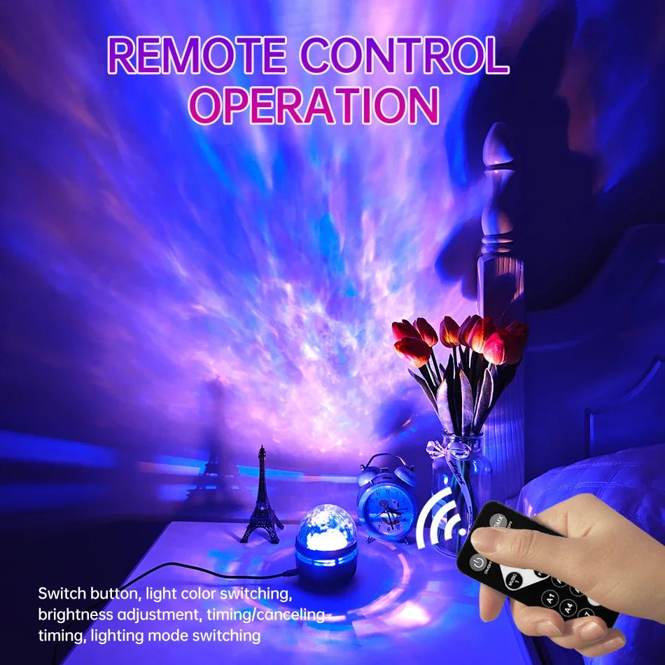 Proyector LED Cielo Estrellado con Aurora Boreal y Control Remoto