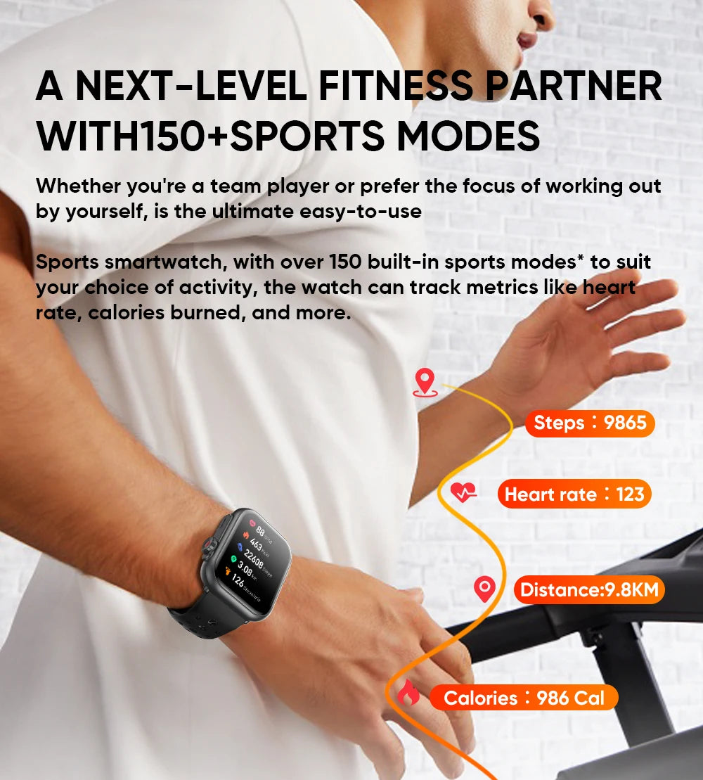 LIGE New 1000mAh Big Battery Smart Watch Full Touch Bluetooth Call Men's Watches 100+ Sports Mode Heart Rate Monitor Smartwatch