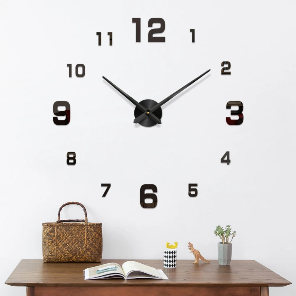 New Modern Design Large Wall Clock 3D DIY Quartz Clocks Fashion Watches Acrylic Mirror Stickers Living Room Home Decor Horloge