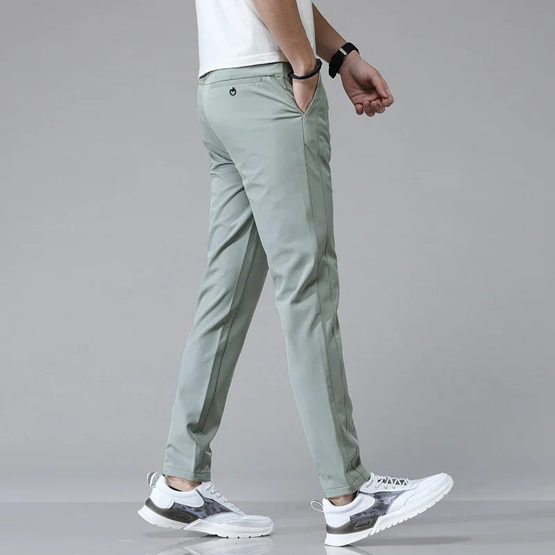 New Spring Summer Ultra-thin Men's Stretch Slim Straight Casual Pants High Quality Fashion Breathable Golf Sports Trousers