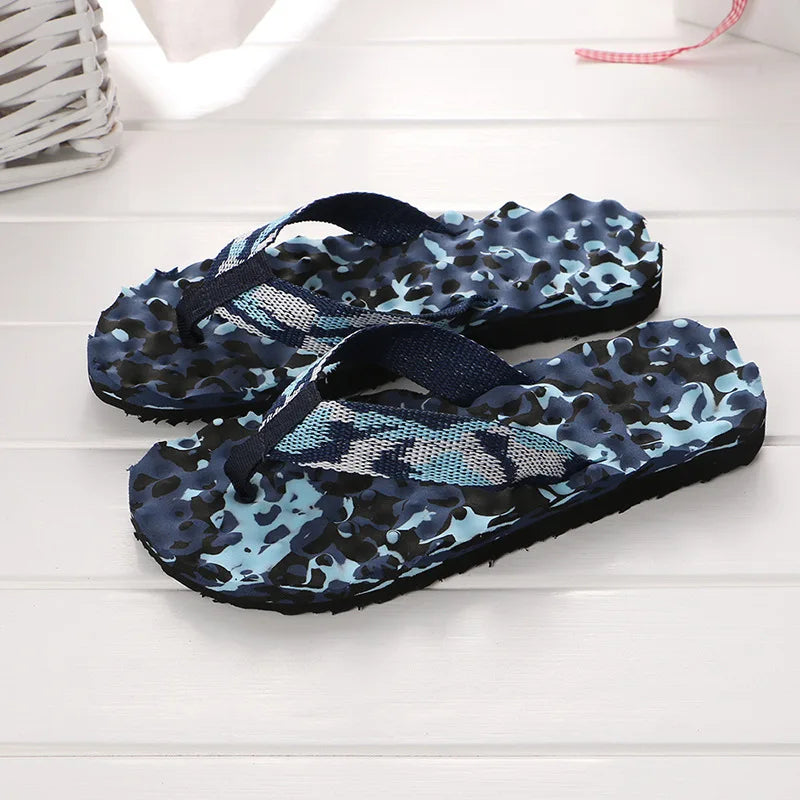 Summer Slippers Men Flip Flops Beach Sandals Non-slip Casual Flat Shoes Slippers Indoor House Shoes For Men Outdoor Slides
