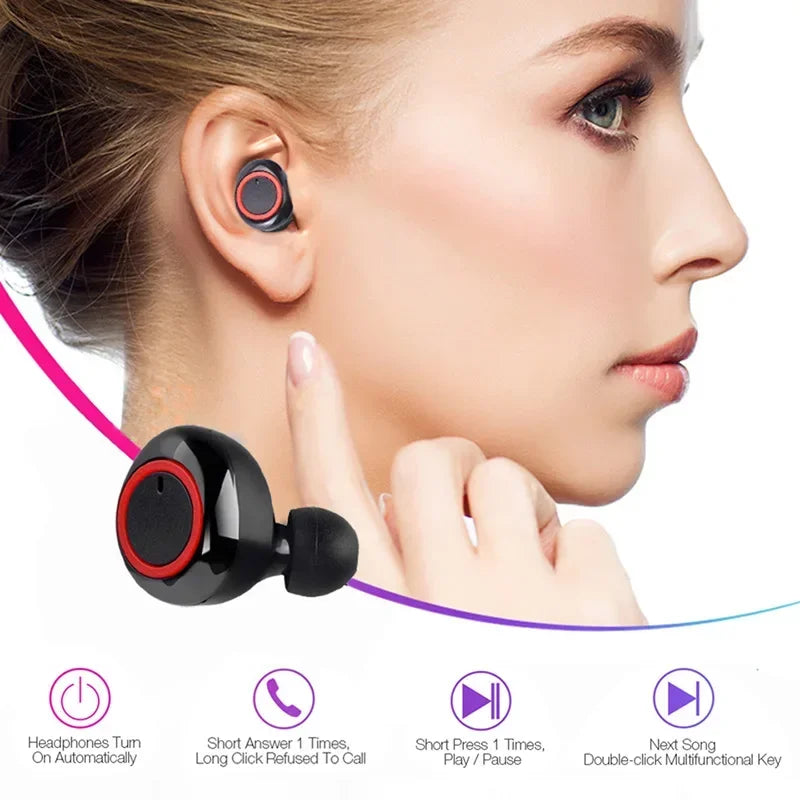 New style TWS Y30 Bluetooth Sports Headphones Y30Wireless Bluetooth 5.0 touch sports noise-cancelling headphones with microphone