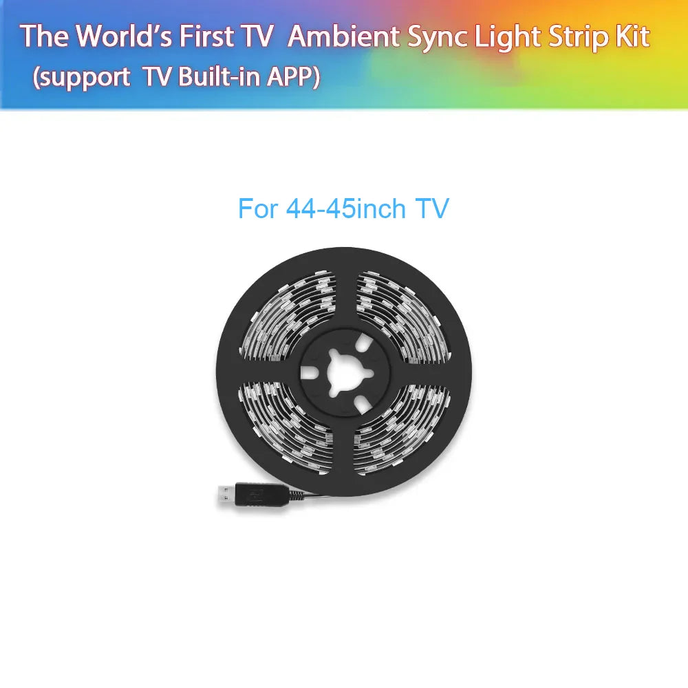 Smart Ambient Sync TV Backlight Sync Screen Color Led Strip Light USB, App Control ,Smart Phone Camera Screen Capute Technology