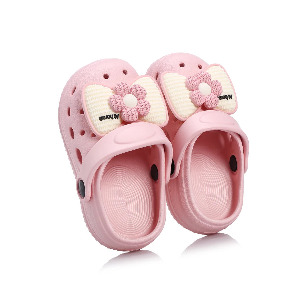 Children Garden Shoes Cute Cute Big Bow Beach Sandals Babies Slippers High Quality Soft Kids Outdoor Slippers Flip Shoes