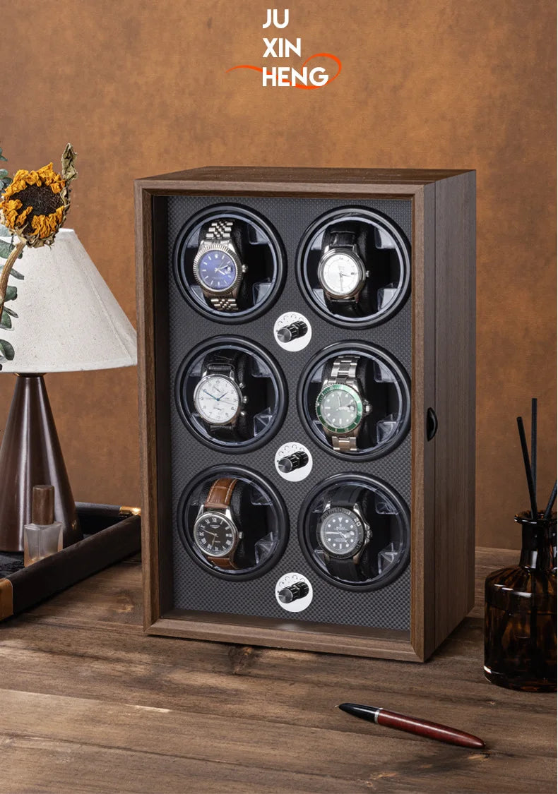 Watch Winders for Automatic Watches witn Light 1slots/2slots/4slots/6slots Watches Rotate Stand 5V-9V,1A-2A USB Cable Connection