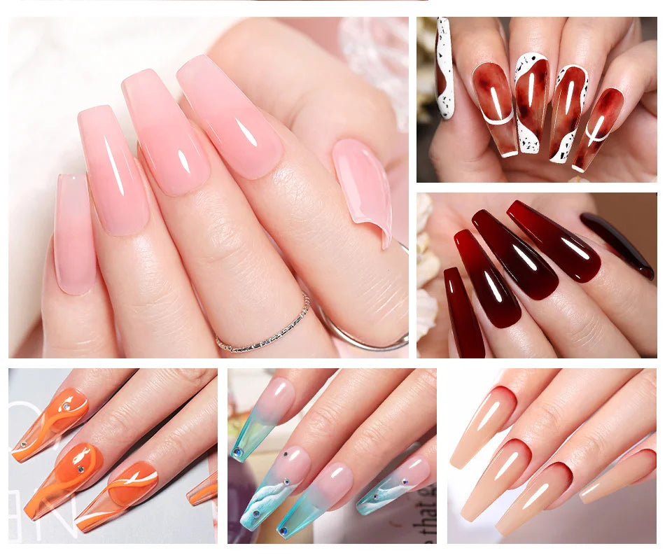 BORN PRETTY 10ml Translucent Jelly Nude Gel Nail Polish Colorful  Varnish Semi Permanent UV LED Nail Art  Manicure Gel