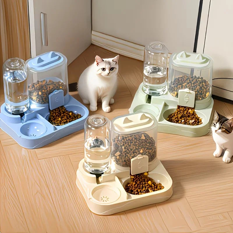 2-in-1 Large Pet Feeder & Water Dispenser – Food & Water Bowl Combo
