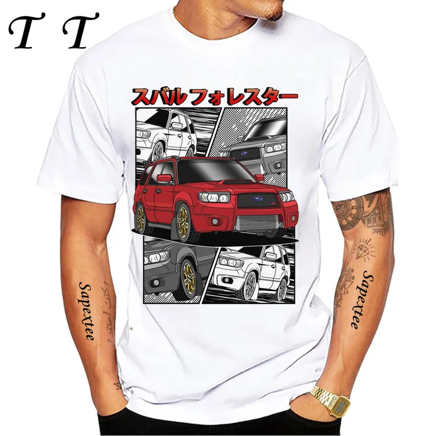 JDM Subie Impreza WRX Bugeye 2000 T-Shirt New Summer Men's Short Sleeve Funny Car Design Sport White Casual Boy Tee shirt Tops