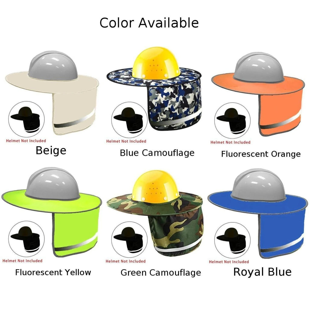 Outdoor Safety Hat Neck Shield Cover Sun Shade High Visibility Reflective Strip Workplace Safety Supplies For Construction Site