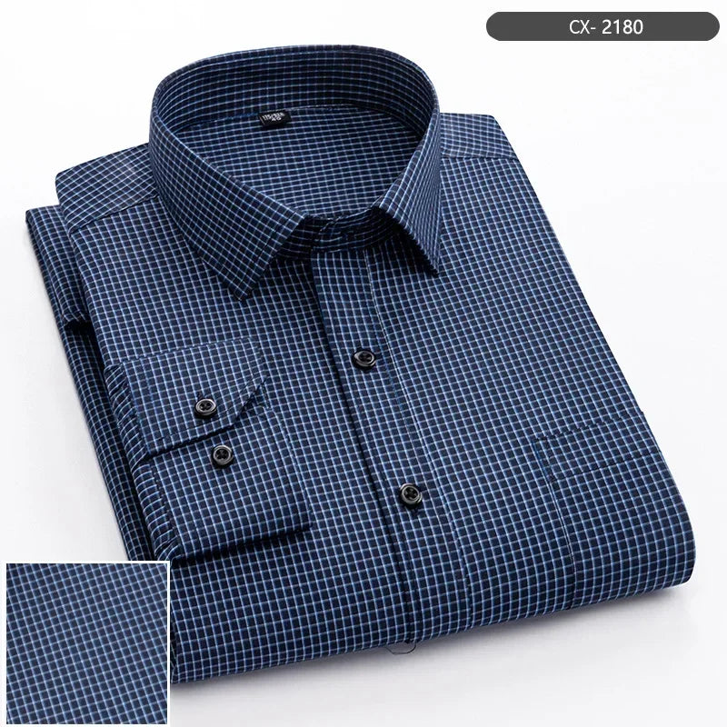 New in shirt elegant 40%cotton long-sleeve shirts for men slim fit Casual plain shirt plaid designer tops houndstooth clothes