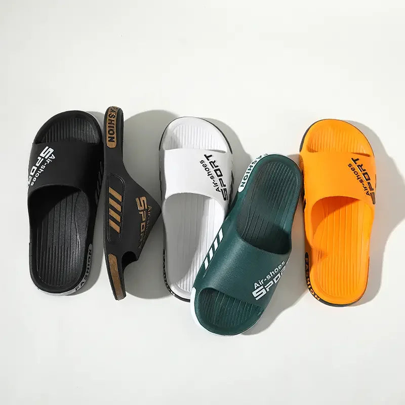 Men's Slippers Summer PVC Soft Slippers for Male Outdoor Thicken Anti-slip Beach Sandals Bathroom Home Flip Flop 2024 New Sandal