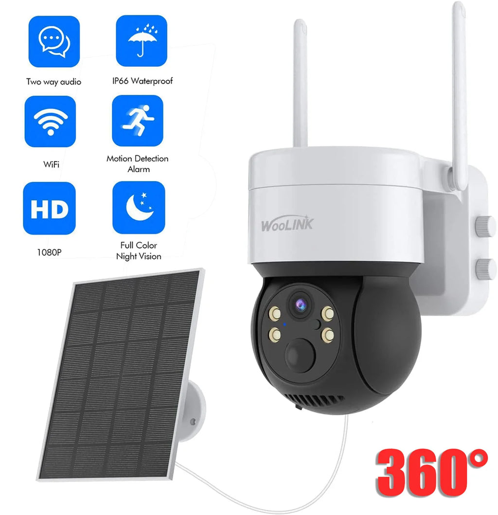 4MP Wireless Security Camera Outdoor WiFi Solar Battery Powered Camera Pan/Tilt Rotate Surveillance Camera Home Protection 2.4G