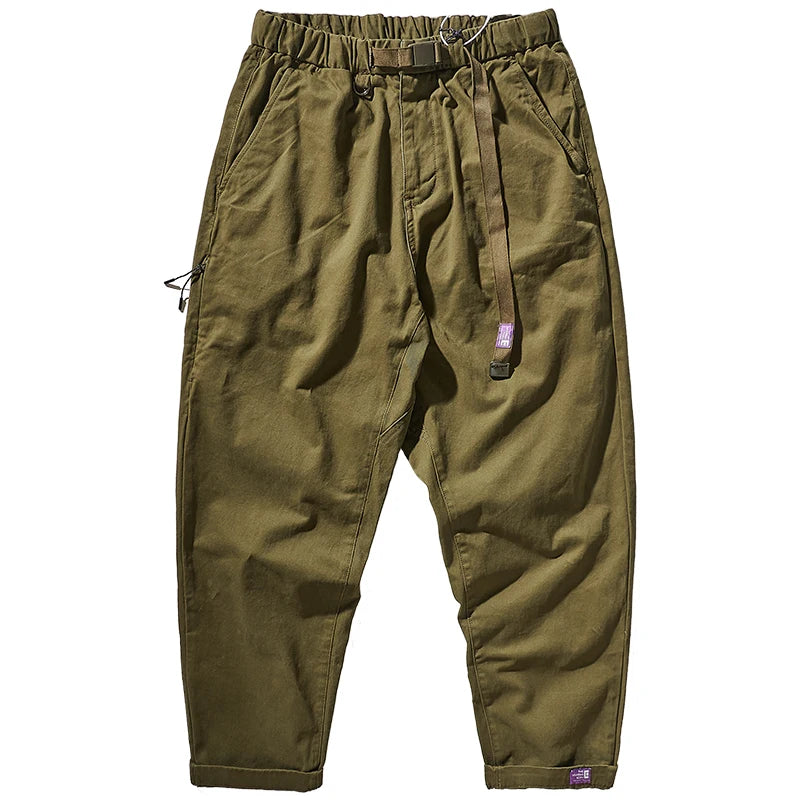 Baggy tapered casual pants cotton autumn and winter weight trousers men's overalls