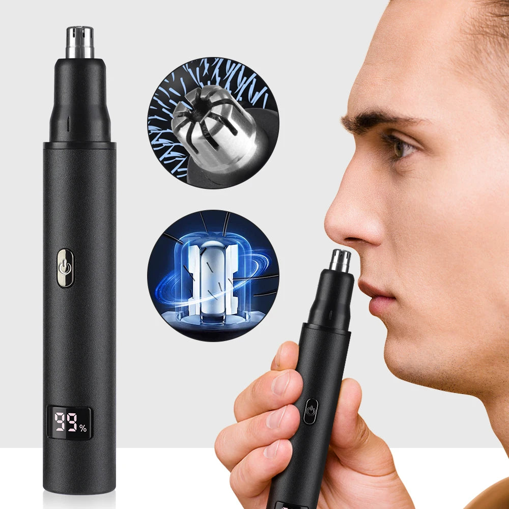 Rechargeable Nose Hair trimmer and Facial Hair remover for Men Nose Hair Shaver for nasal clearance - portable grooming tool for