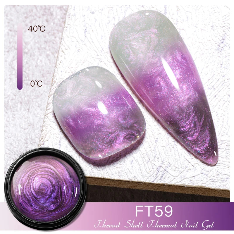 MEET ACROSS 8ml Pearl Shell Thread Gel Nail Polish 3D Semi Permanent Soak Off UV Gel Nail Art Varnish For Nails Manicure DIY