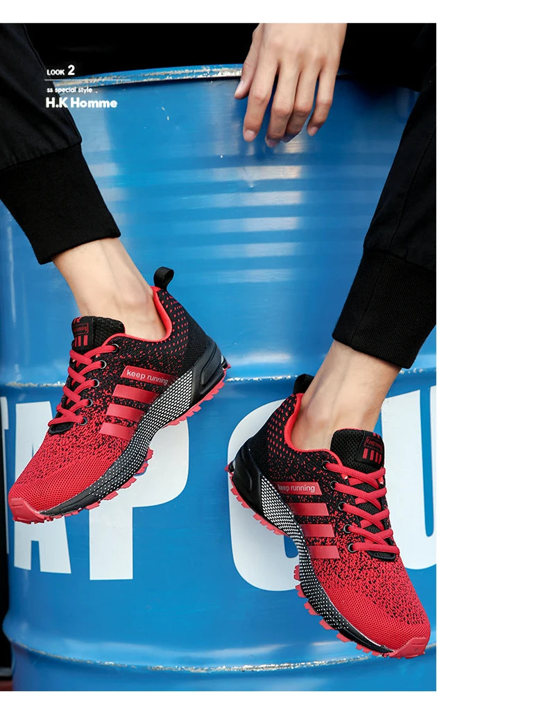 Men Shoes Comfortable Non-Slip Stable Shock Absorption Light Couple Shoes and Men's Sneakers Mesh Breathable Casual Basket Homme
