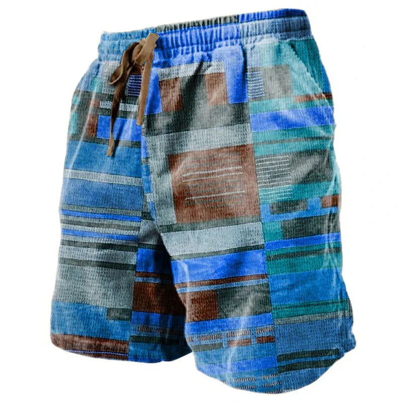 Men's Vintage Beach Shorts Classic Compass 3D Printed Street Hip Hop Men Women Short Pants Breathable Daily Holiday Ice Shorts