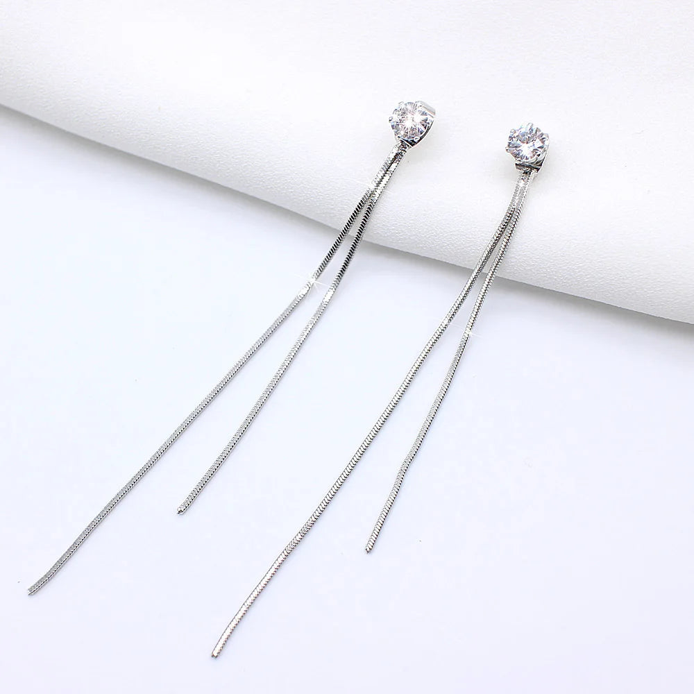 Korean Long Statement Geometric Triangle Tassel Dangle Drop Earrings For Women Earrings Fashion Jewelry Oorbellen Brincos