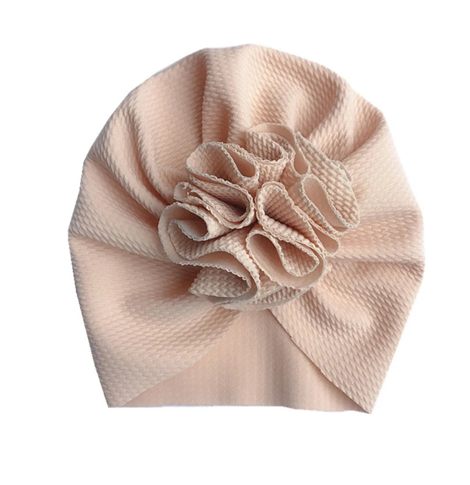 Cute Flower Baby Turban Hat Soft Baby Girl Headwrap Beanie Hat For Newborn Infant Toddler Headwear Headband