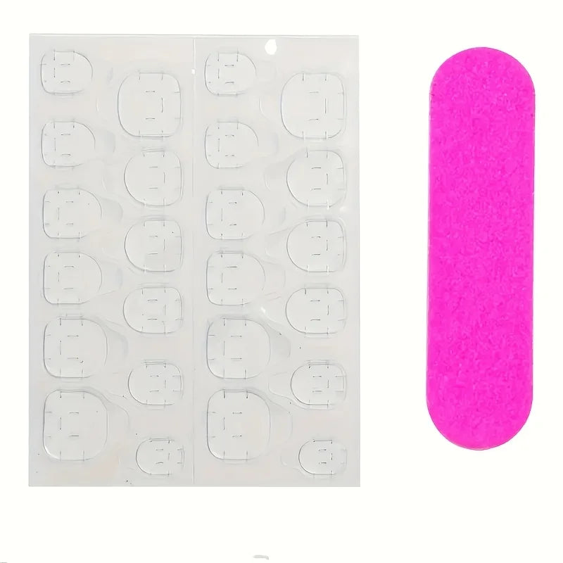 24pcs/set Short Square Fake Nails for Women Cute Bride Heart White French Tips Faux Ongles Y2k Press on False Nail Supplies