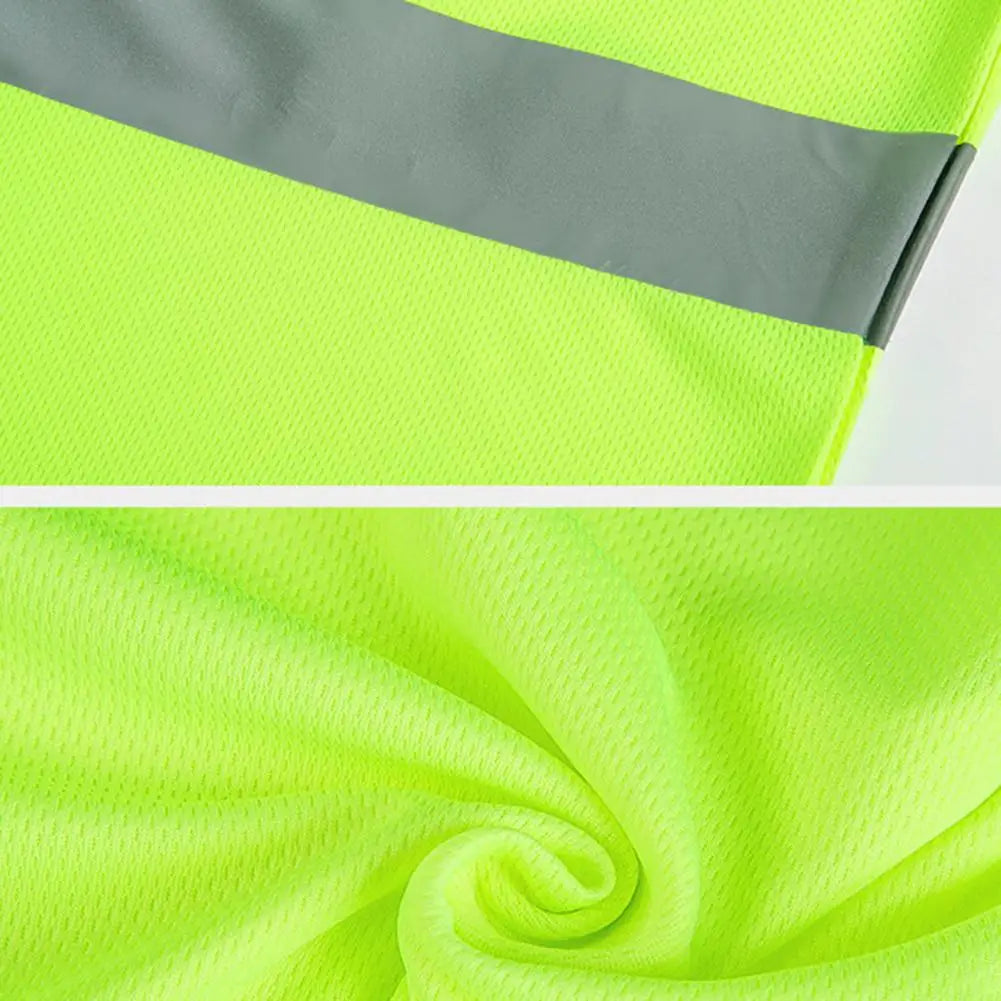Reflective Safety T-Shirt 360 Degree Reflective Zones High Visibility Long Sleeves Outdoor Construction Worker Top for Night