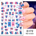 Disney Cartoon Adhesive Nail Stickers Nail Decorative Decals Nail Sliders Stitch Mickey 3D Stickers Press on Nails
