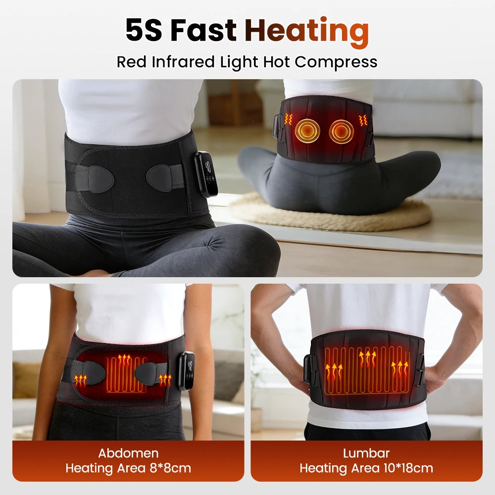 New Upgrade Electric Heating Waist Massager Support Belt Vibration Hot Compress Brace Belt Back Relax 3 Gears Adjustment