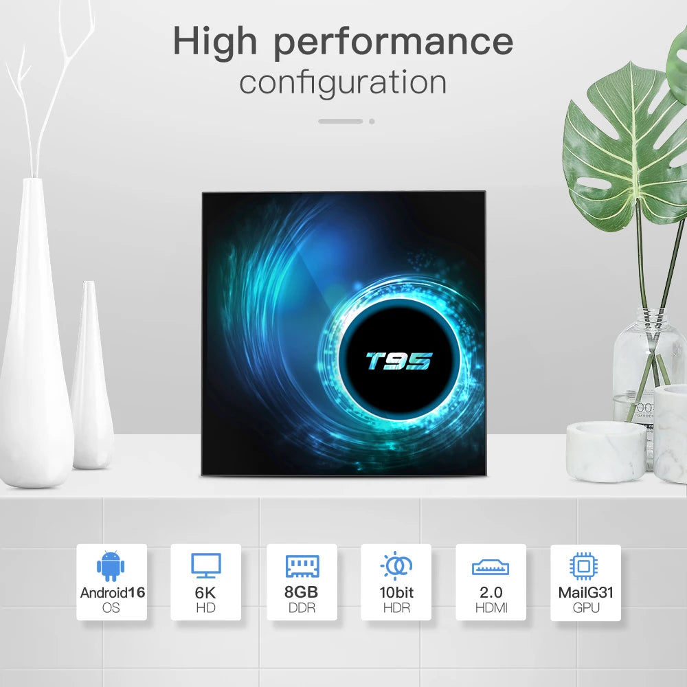 Smart TV Box 2026 T95 Plus HD 6K Android 16 Allwinner H616 4GB 64GB 128GB Dual Wifi Media Player PK X96Max Plus H96 Set Top Box
