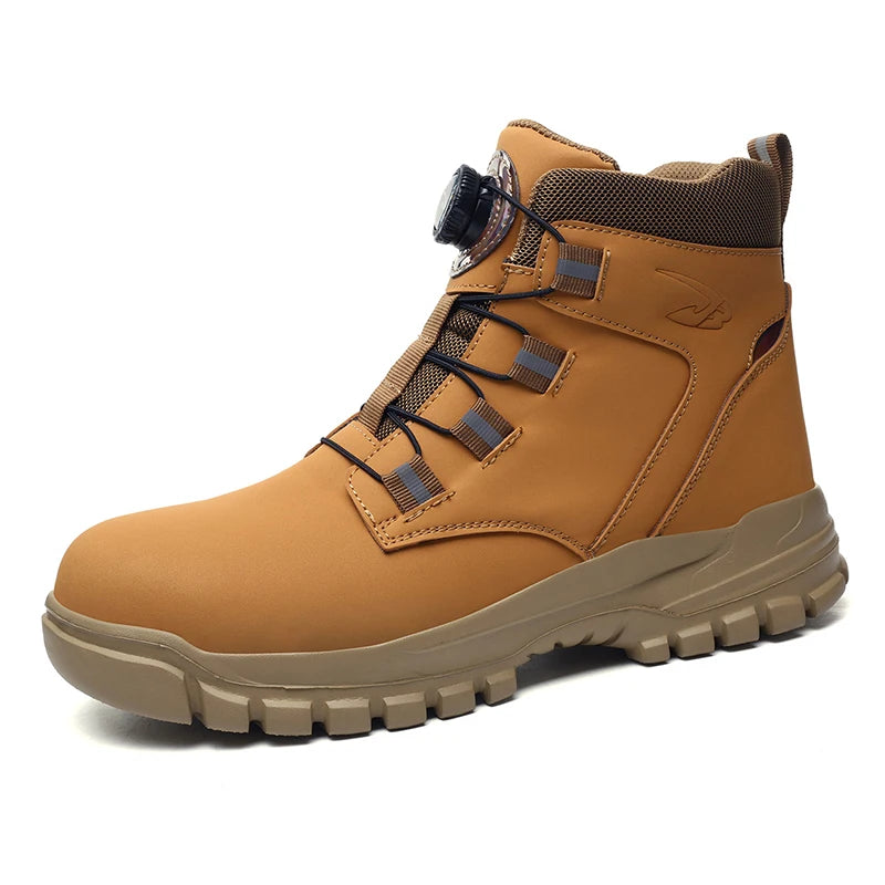 comfortable safety shoes for men high waterproof work shoes non-slip safety boots rubber outsole working sneakers with metal toe