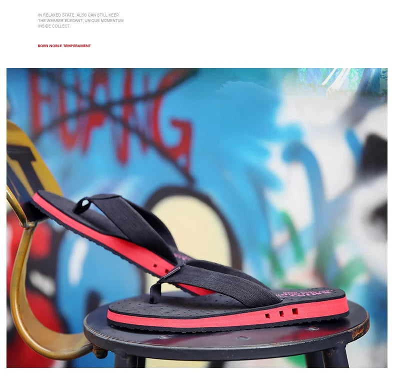High quality Big Size Hot Sale Flip Flops Men Summer Beach Slippers Men Fashion Brand Breathable Casual Men Slippers Black Blue