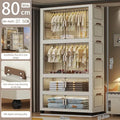 Multi-Functional Folding Storage Cabinet with Doors White/Black/Gray for Home Office Kitchen Bathroom Organizer