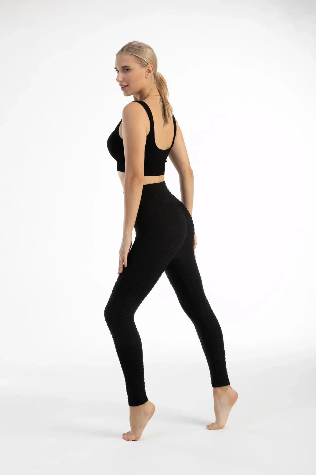 Women High Waist Bubble Leggings Seamless Yoga Leggings High Elastic Hip Liftting Gym Trainning Running Slim Fashion Pants