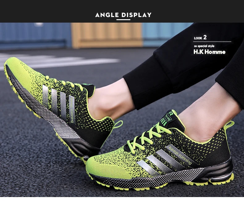 Men Shoes Comfortable Non-Slip Stable Shock Absorption Light Couple Shoes and Men's Sneakers Mesh Breathable Casual Basket Homme