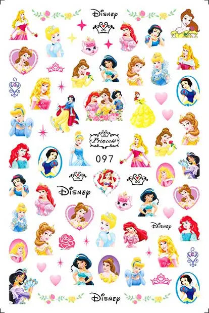 Disney Cartoon Adhesive Nail Stickers Nail Decorative Decals Nail Sliders Stitch Mickey 3D Stickers Press on Nails