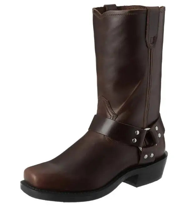 Luxury Retro Cowboy Boots Men Mid Calf Western Boot Men Pu Leather Man Slip On Shoes Winter Knight Boots Booties Plus Size 48